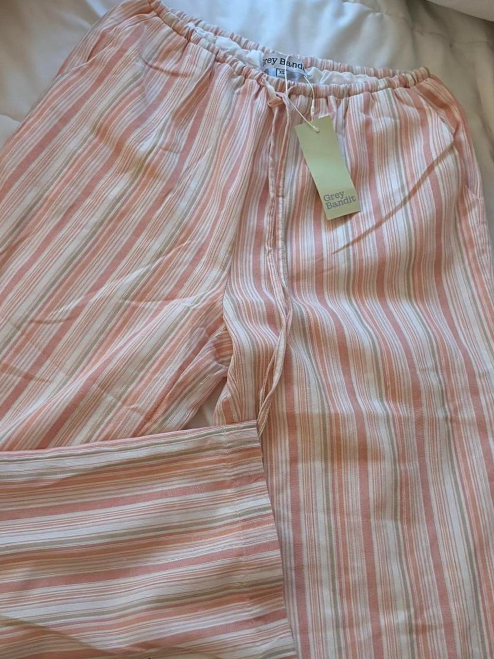 Grey Bandit Pink Stripe Linen Pants